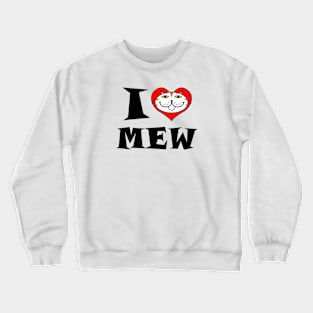 I Heart Cat - White and Orange Striped Cat Crewneck Sweatshirt